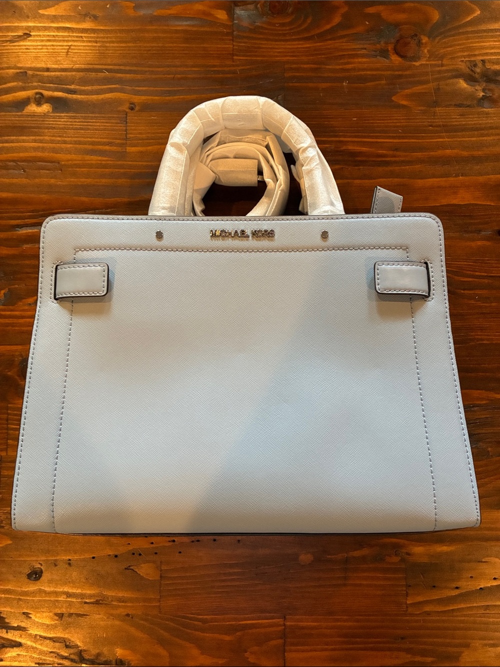 Michael Kors Light Blue Saffiano Leather Satchel